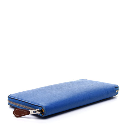 Hermes Epsom Silk'In Wallet Bleu Zellige Jaune Ambre 4 of 8
