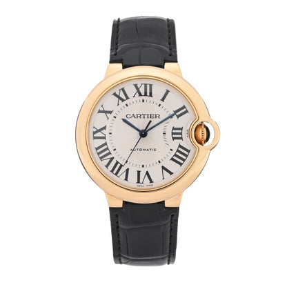 Cartier 18K Yellow Gold Alligator 36mm Ballon Bleu De Cartier Automatic Watch 1 of 4
