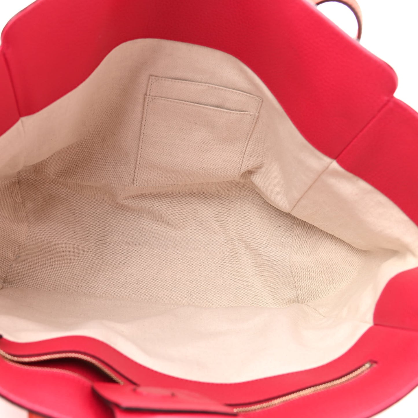 Dollar Calfskin Medium Swing Tote Sun Orange Pure Red