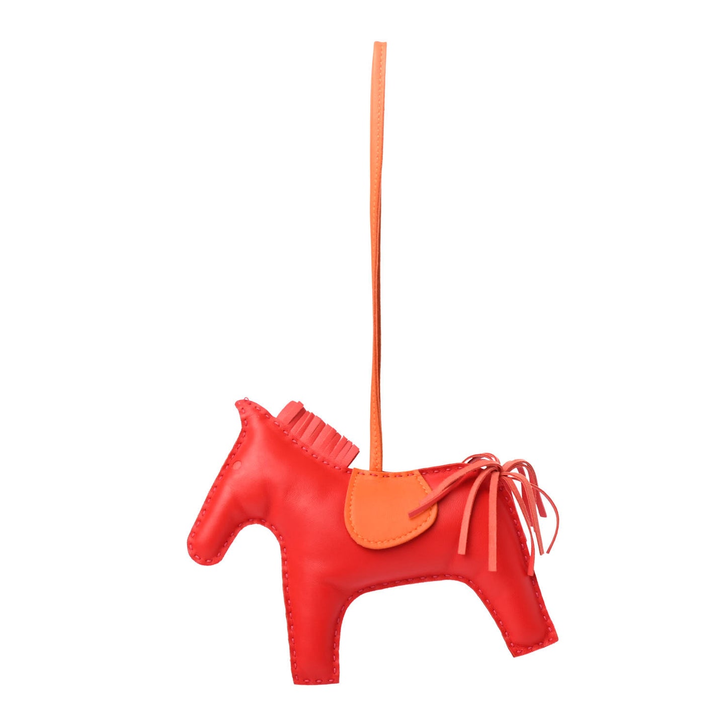 Milo Lambskin Grigri Rodeo Horse Bag Charm GM Rouge Rose Indien Jaipur Feu