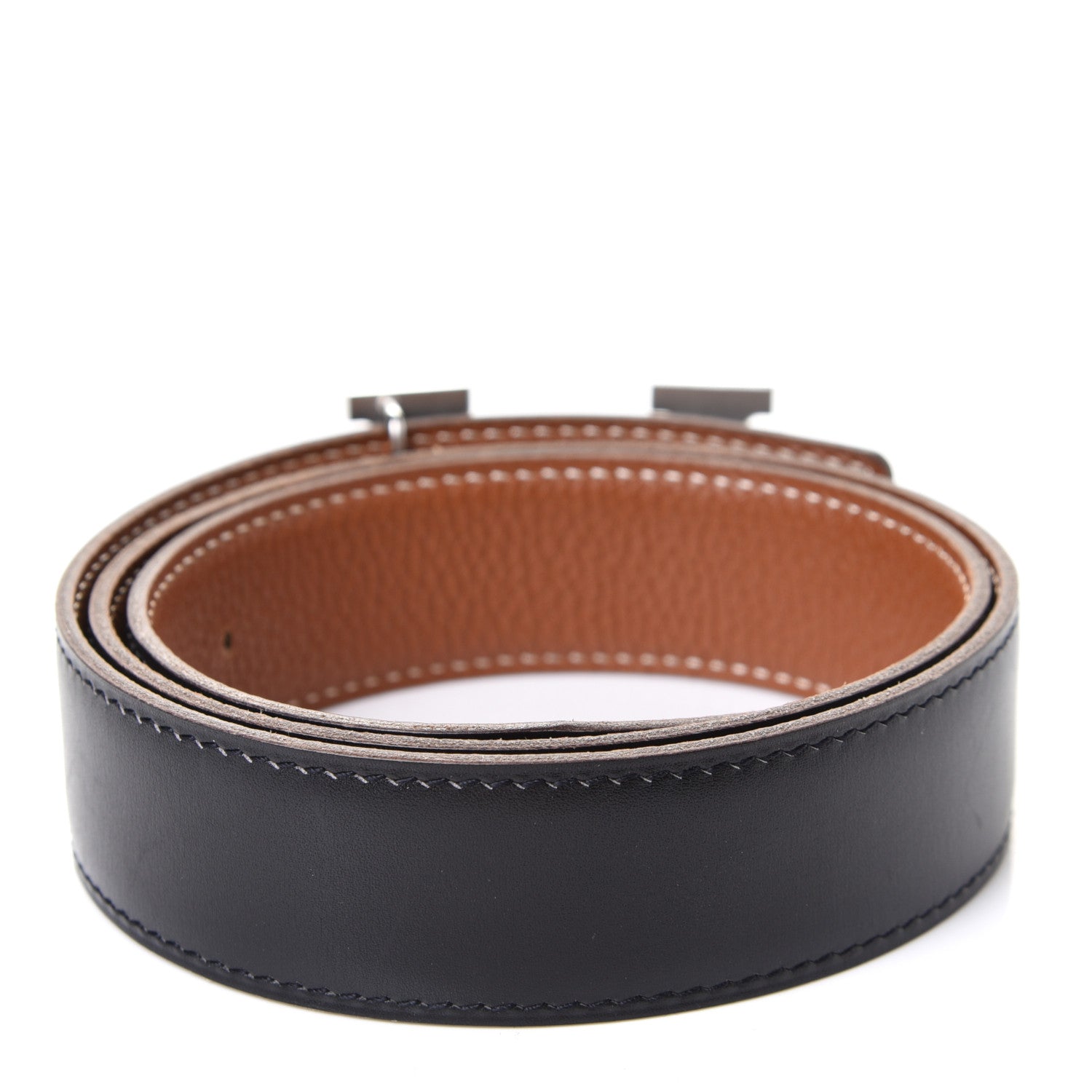 Hermes Box Togo 32mm H Belt 80 Black Gold 2 of 4