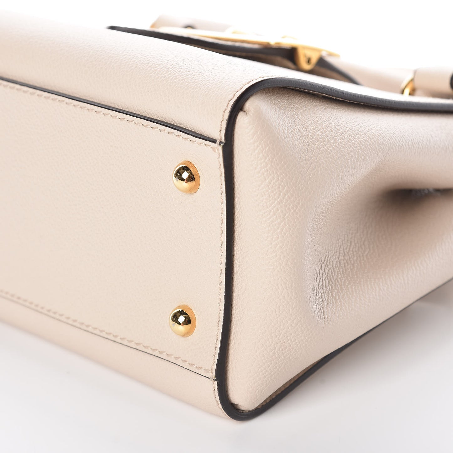 Soft Grain Calfskin Small Buckle Tote Limestone