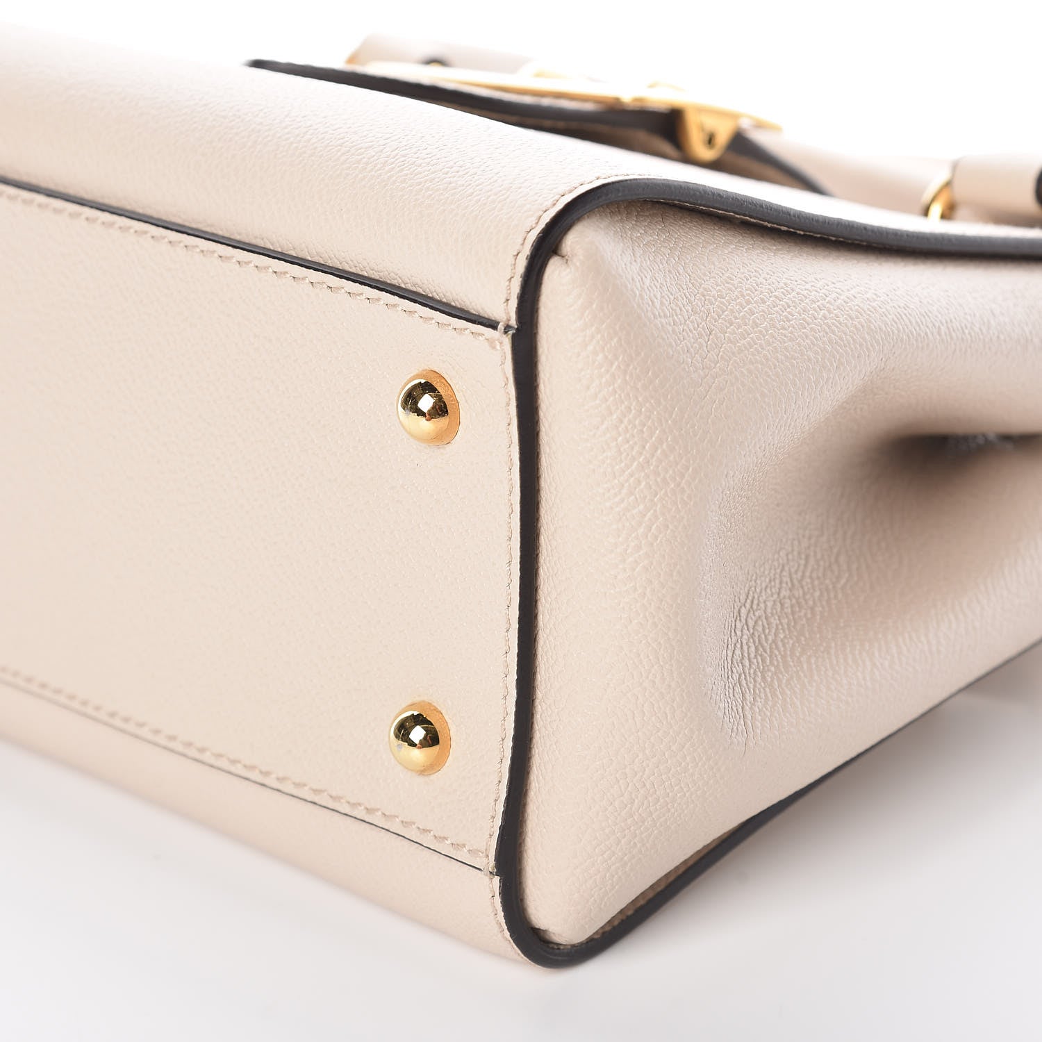 Burberry Soft Grain Calfskin Small Buckle Tote Limestone 7 of 12