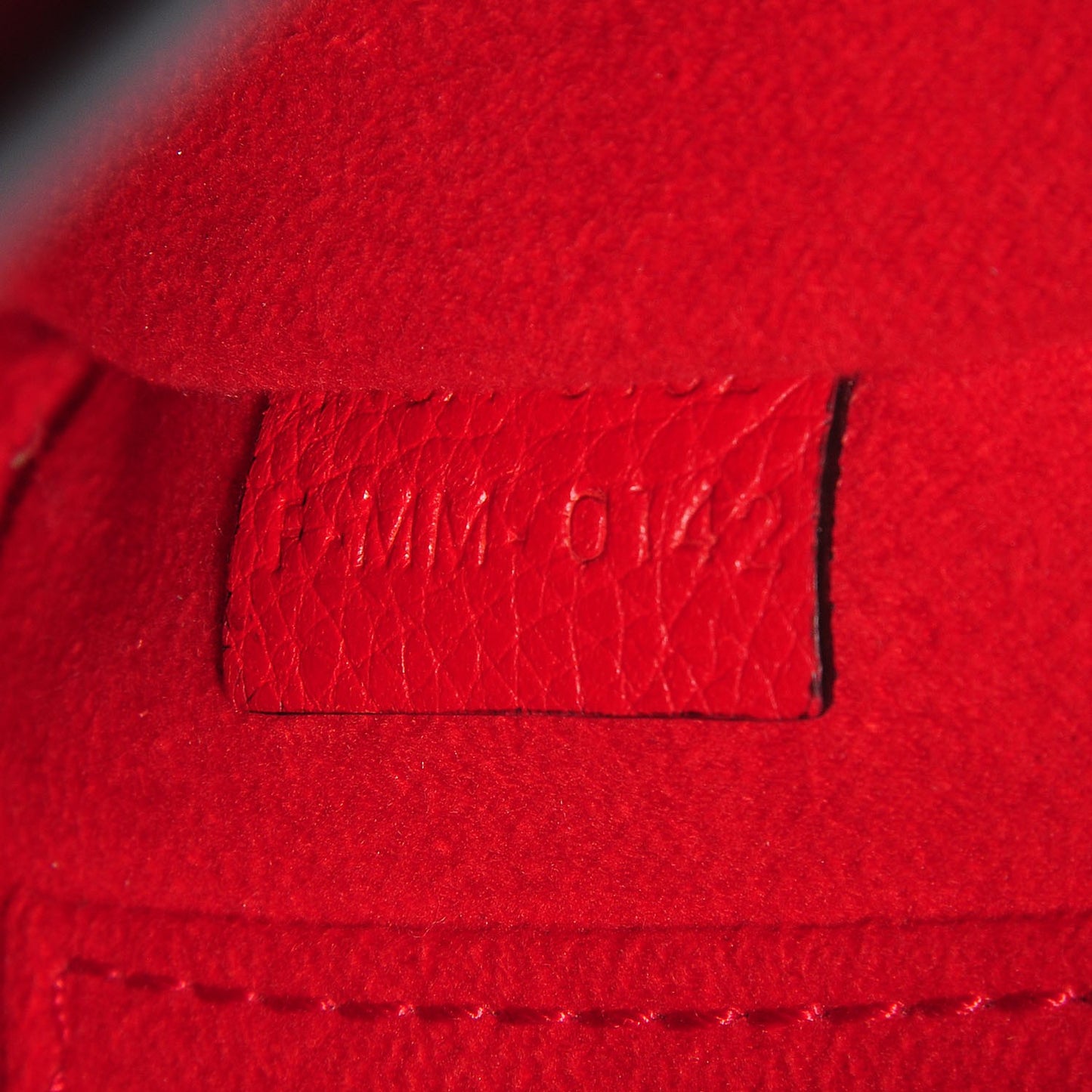 Drummed Calfskin Nano Luggage Coquelicot