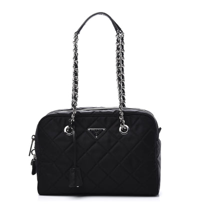 Prada Nylon Tessuto Impuntu Quilted Shoulder Bag Black 1 of 10