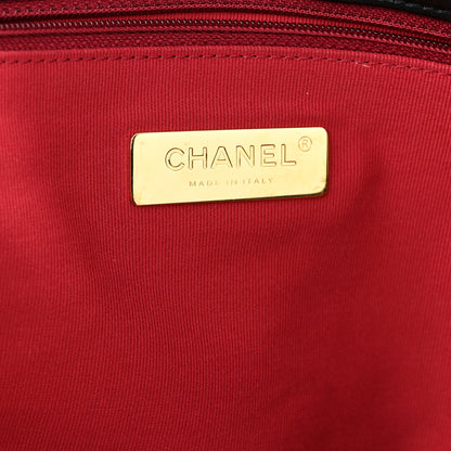 Chanel Lambskin Quilted Chanel 19 East West Shopping Bag Black 6 of 10