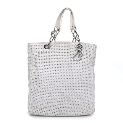 Christian Dior Lambskin Woven Dior Soft Shopping Tote White 1 of 6