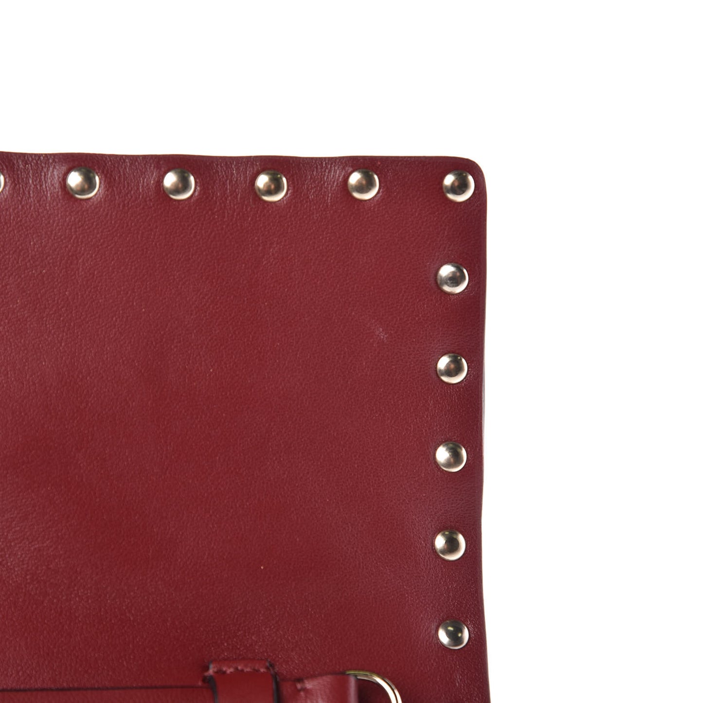 Nappa Rockstud Spike Wallet on Chain Rubino