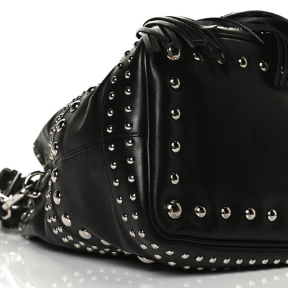 Prada Soft Calf Studded Bucket Bag Black 9 of 14