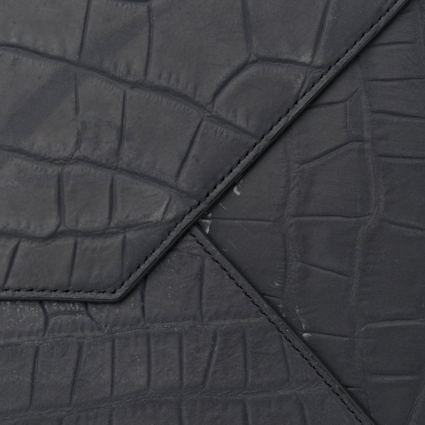 Smooth Calfskin Nubuck Crocodile Embossed Small Belt Cabas Phantom Navy