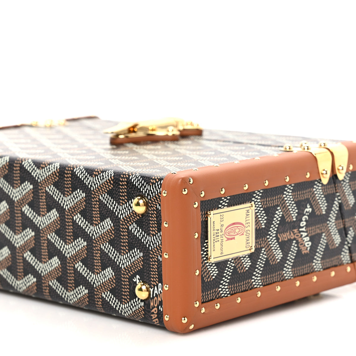 Goyard Goyardine Cassette Trunk Bag Black Gold 10 of 11