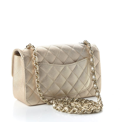 Chanel Metallic Lambskin Quilted Mini Rectangular Flap Gold 3 of 10