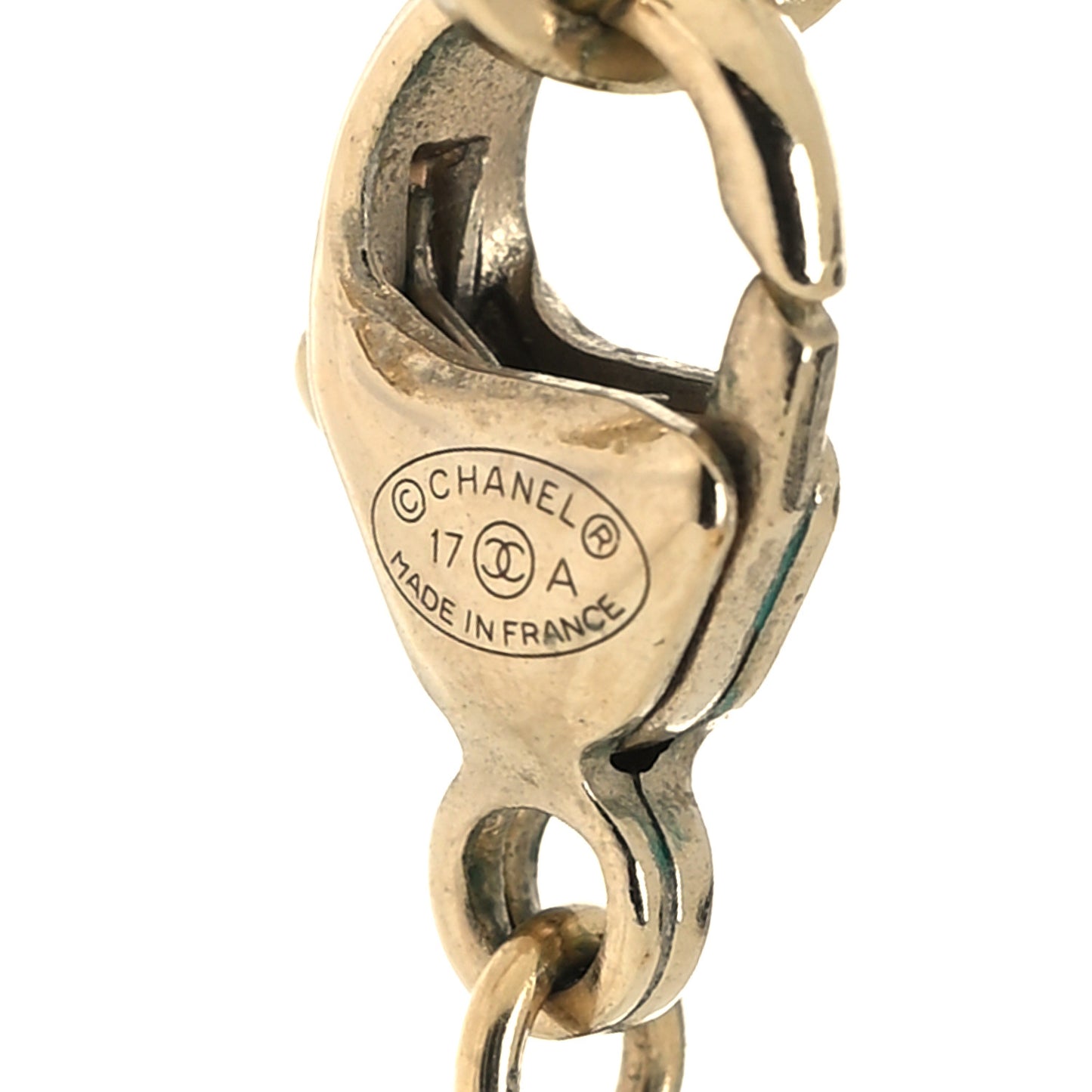 Pearl Resin Strass Perfume Bottle CC Necklace Black Gold