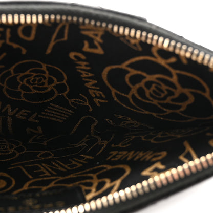 Chanel Lambskin Quilted Egyptian Amulet Classic Flat Wallet Pouch Black 5 of 7