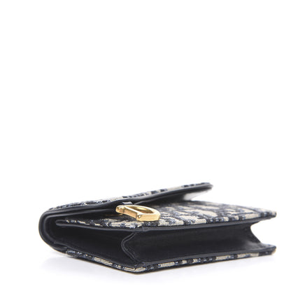 Christian Dior Oblique Saddle Card Holder Blue 4 of 8