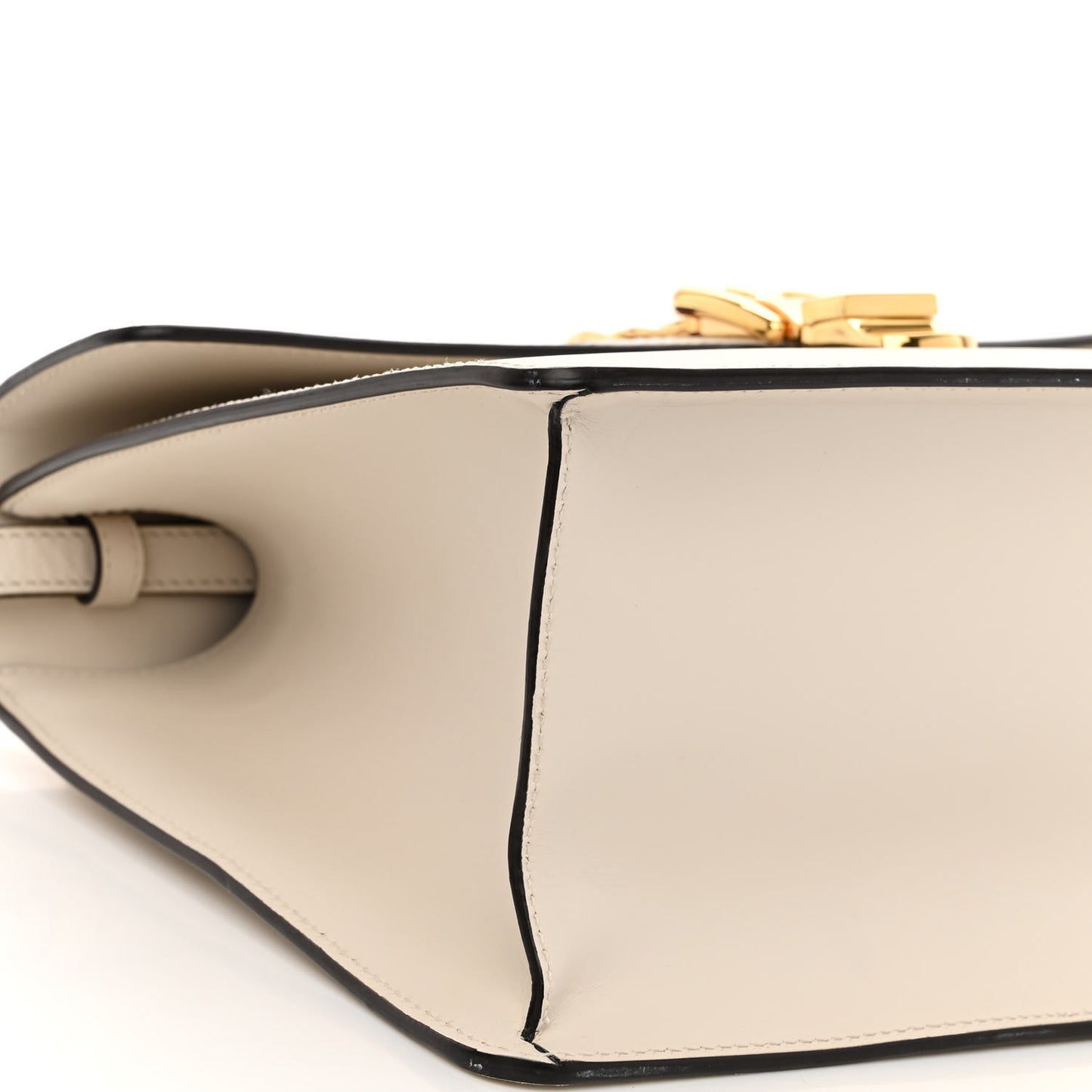 Calfskin Web Medium Sylvie Top Handle Bag White
