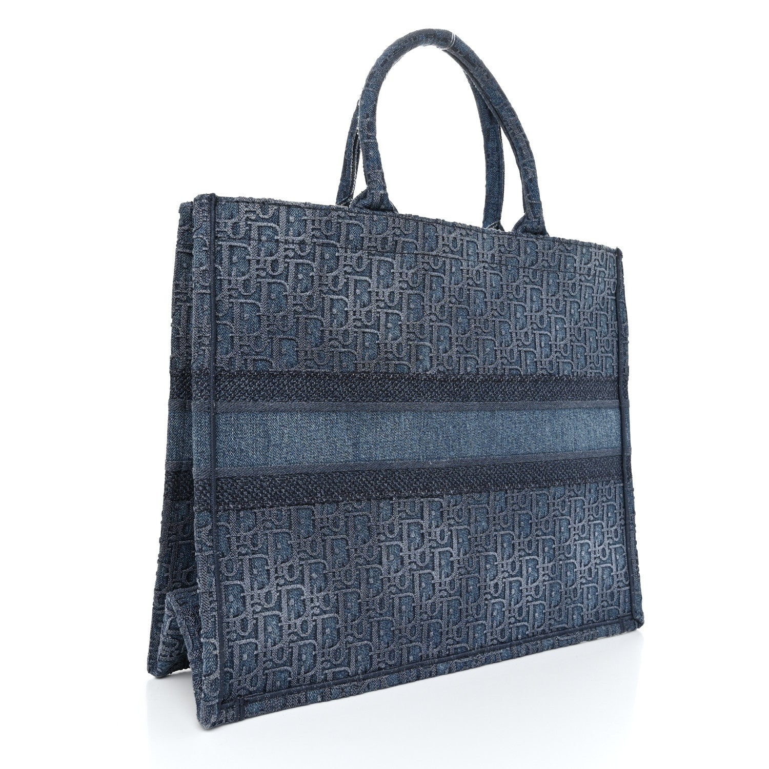 Christian Dior Oblique Denim Book Tote Denim Blue 3 of 10