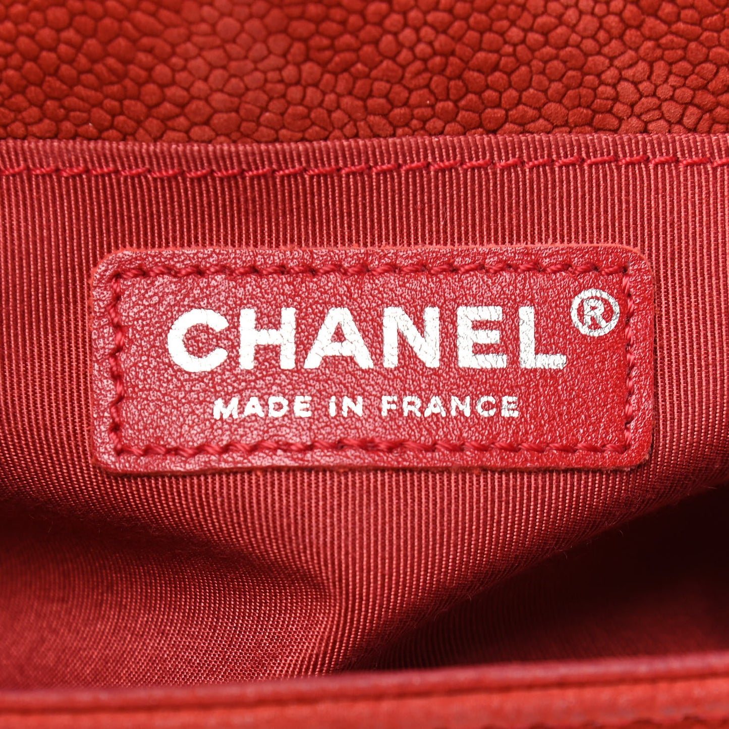 Iridescent Caviar Quilted Medium Boy Flap Red