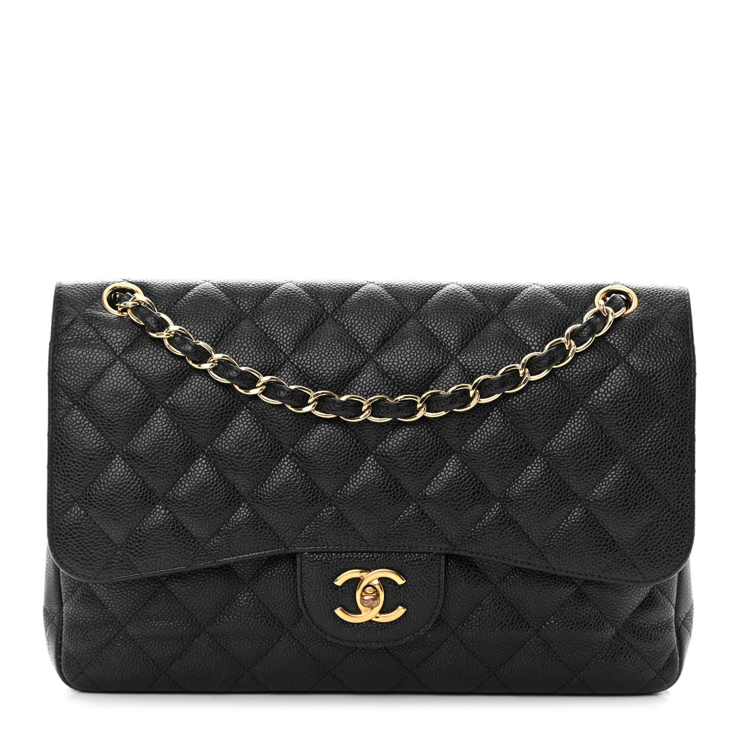 Chanel Caviar Quilted Jumbo Double Flap Black 1 of 15