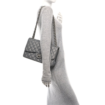 Chanel Caviar Quilted Jumbo Double Flap Dark Grey 2 of 11