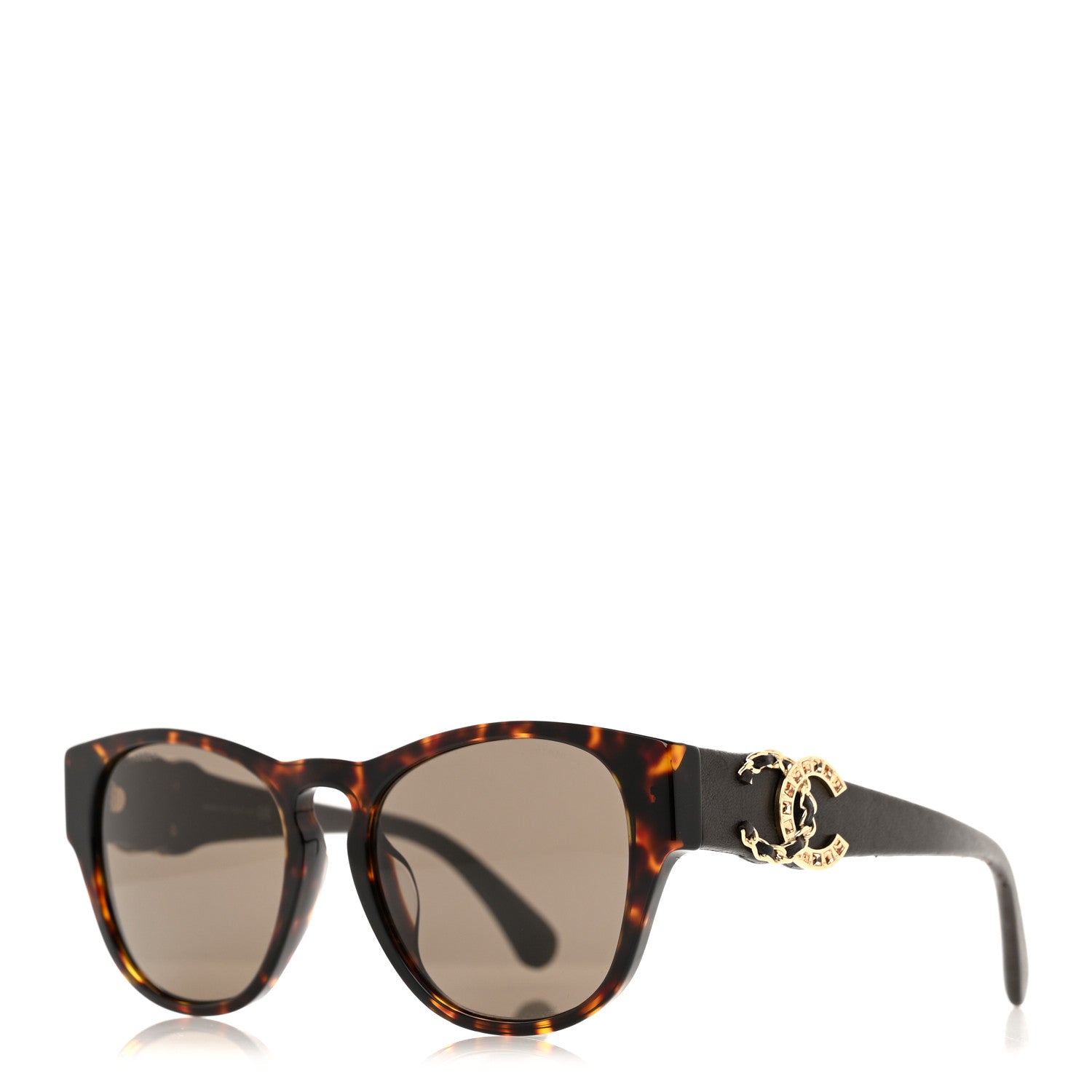 Chanel Crystal Lambskin CC Sunglasses 5455-Q-A Tortoise 1 of 10