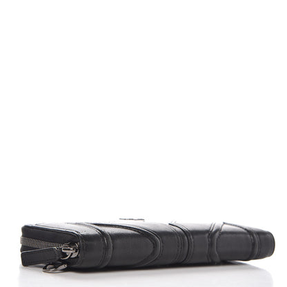 MCM Lambskin Large Zip Around Wallet Black 5 of 15