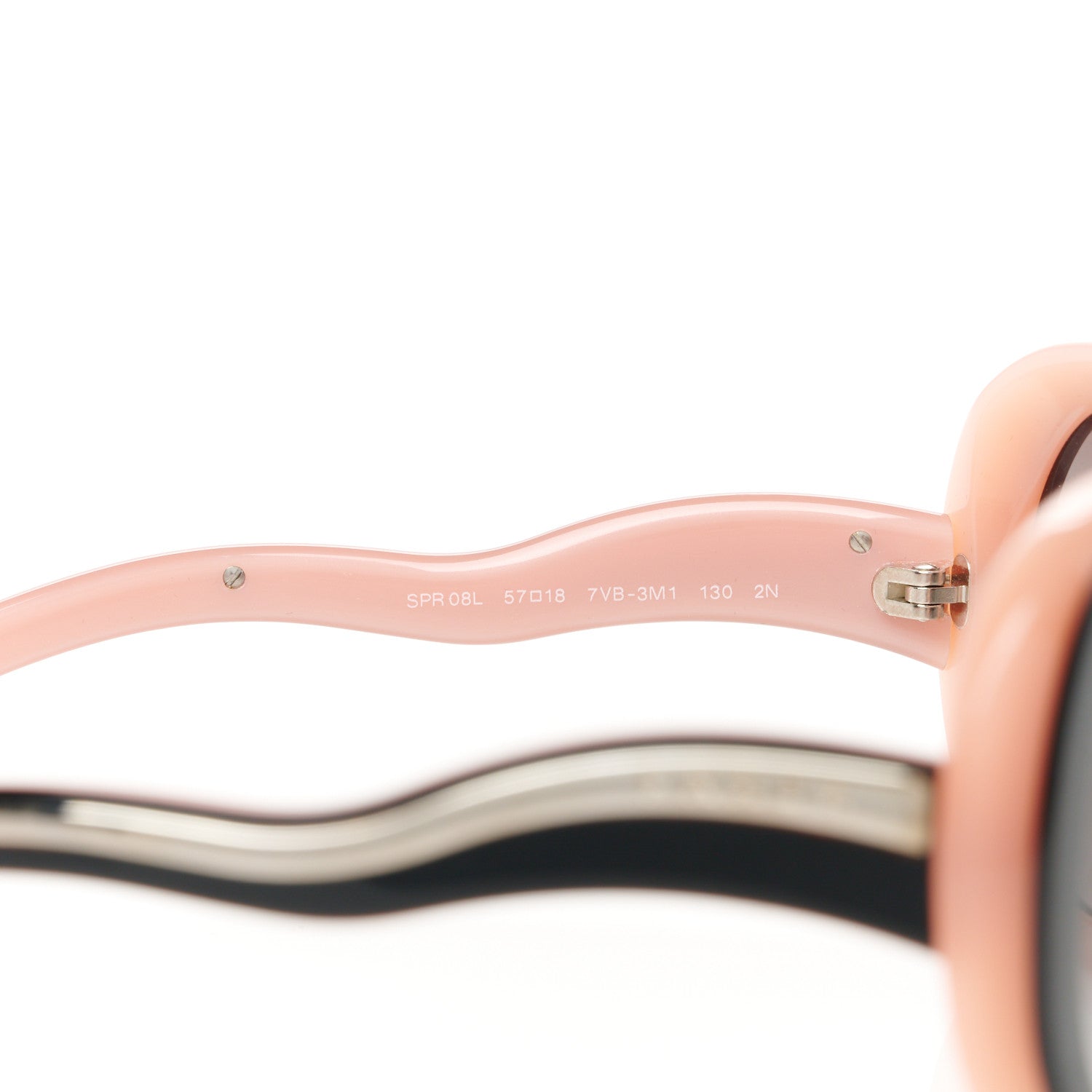 Prada Acetate Round Sunglasses SPR08L Black Pink 5 of 8