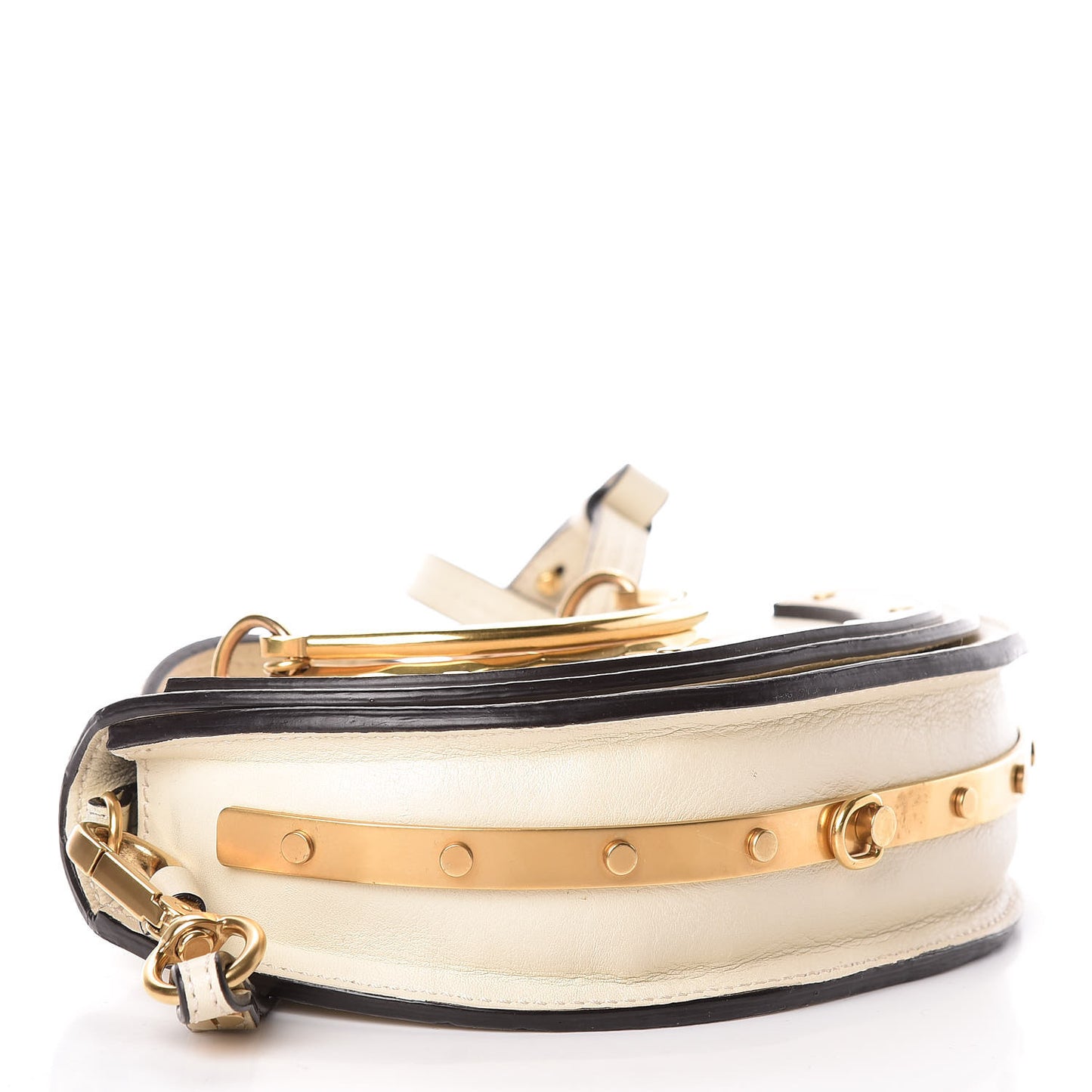 Calfskin Small Nile Bracelet Minaudiere Bag Off White