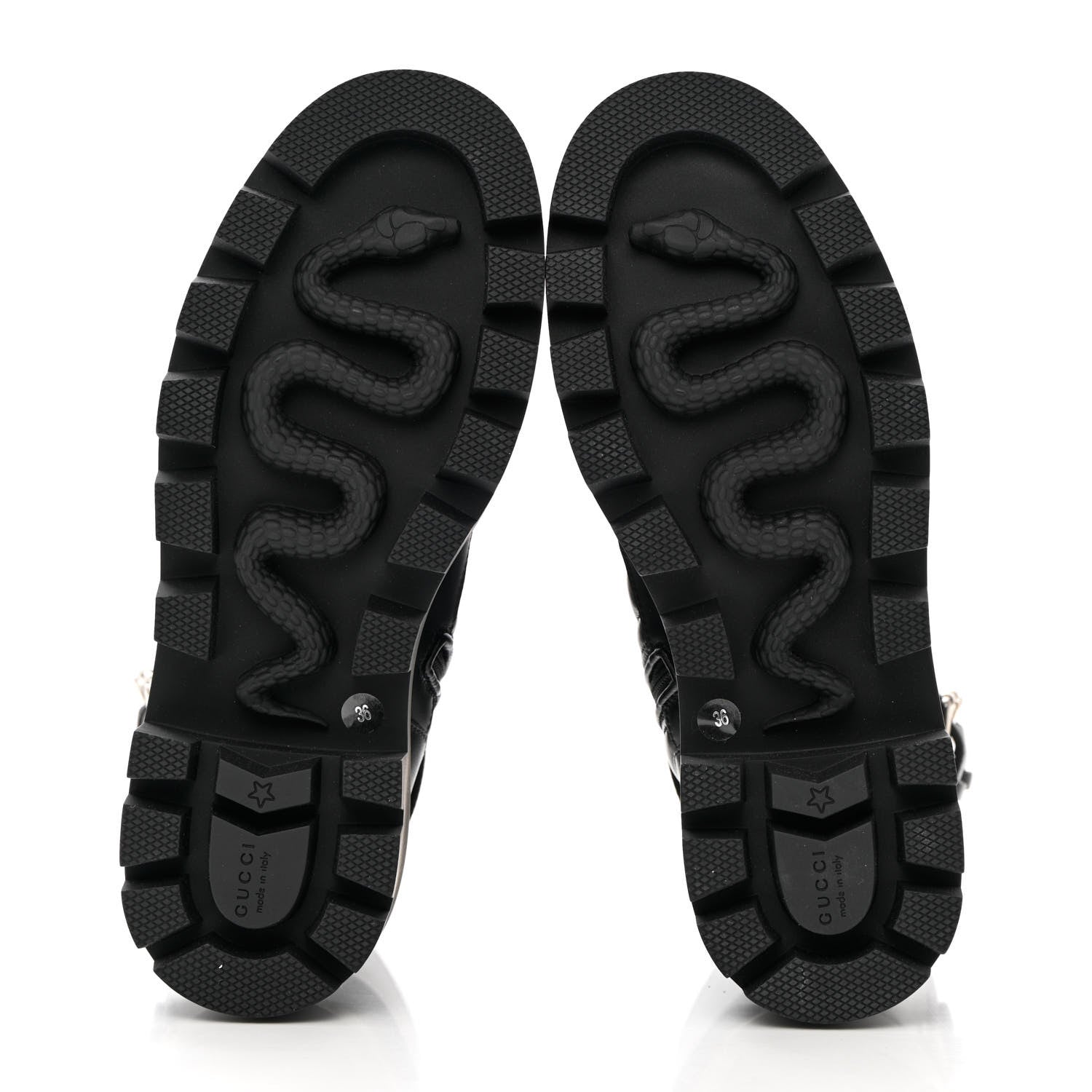Gucci Nappa Frances GG Matelasse Platform Combat Boots 36 black 5 of 13