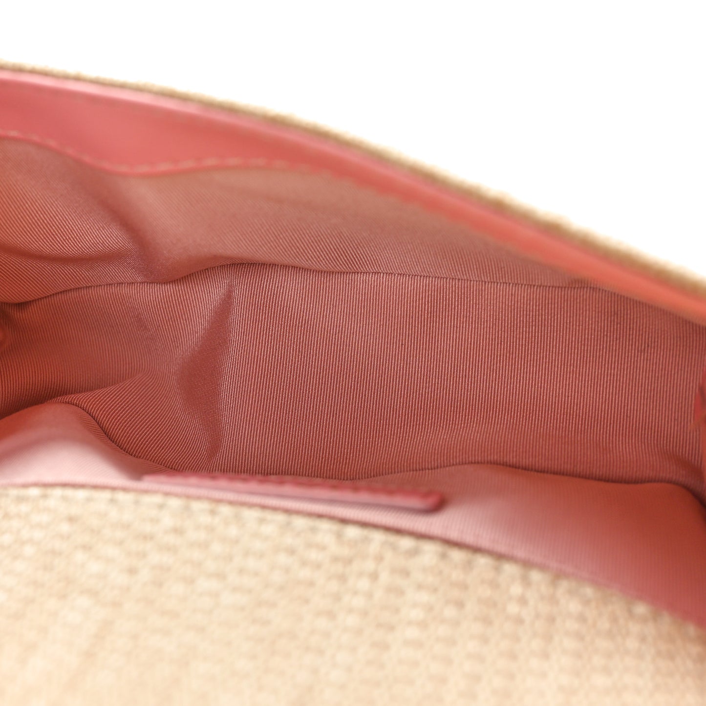 Cotton Canvas Calfskin Chevron Embroidered Small Boy Flap Beige Pink