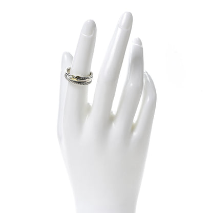 David Yurman Sterling Silver 18K Yellow Gold 6mm X Crossover Ring 53 6.5 2 of 5