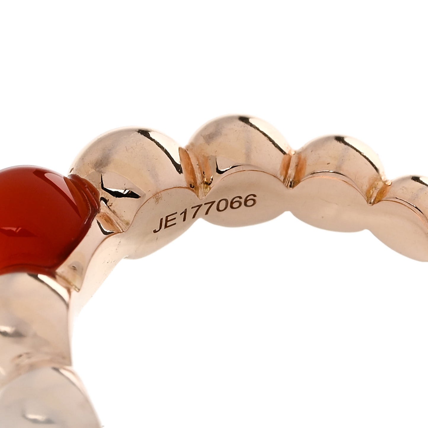 18K Rose Gold Carnelian Perlee Couleurs Variation Ring 52 6