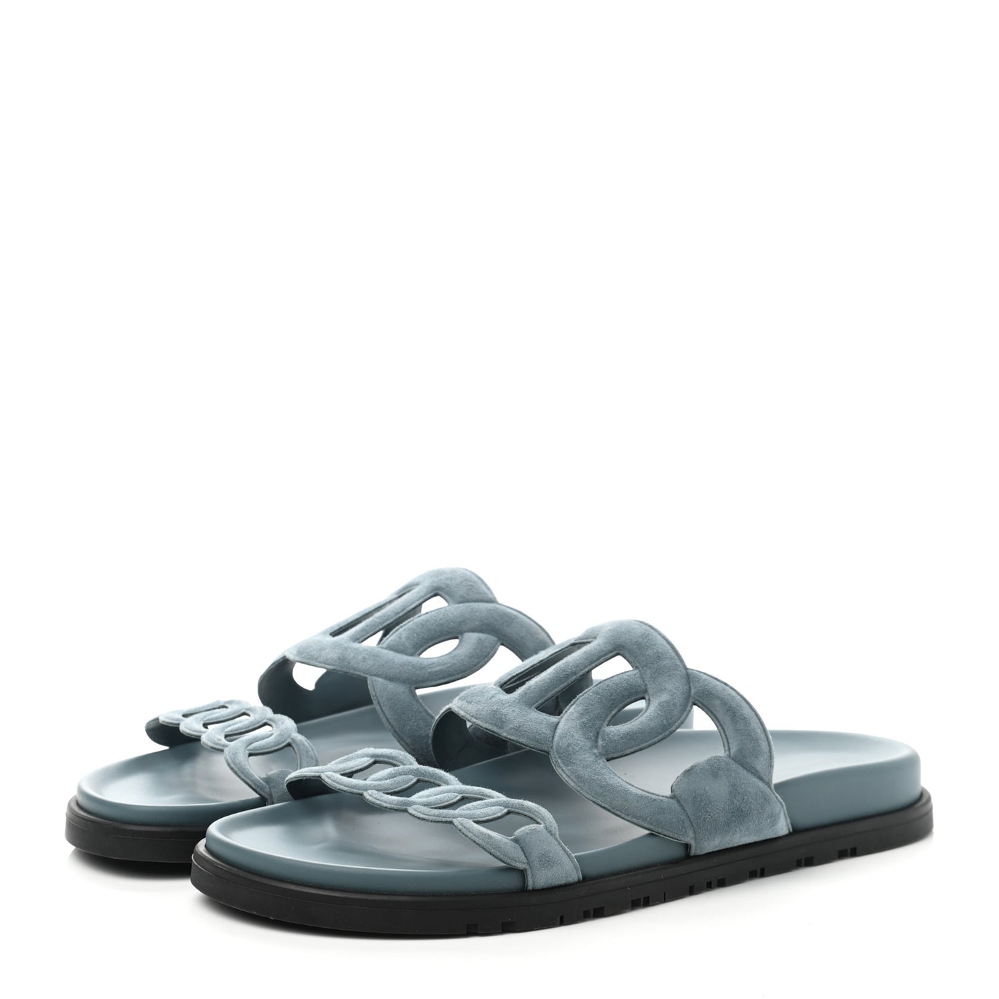Suede Goatskin Extra Sandals 39.5 Bleu Pinede