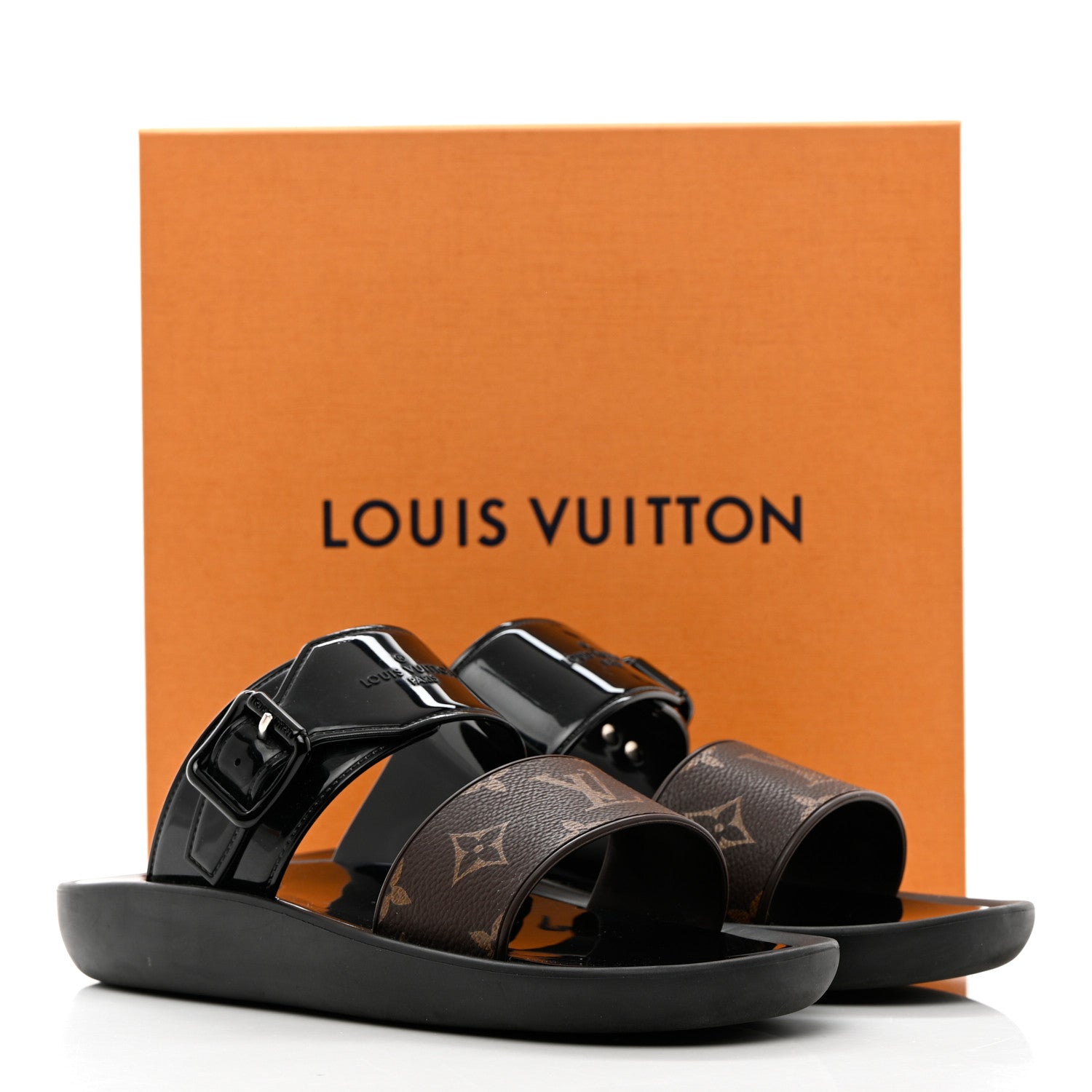 Louis Vuitton Monogram Sunbath Flat Mule Sandals 38 Black 16 of 16