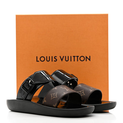 Louis Vuitton Monogram Sunbath Flat Mule Sandals 38 Black 16 of 16