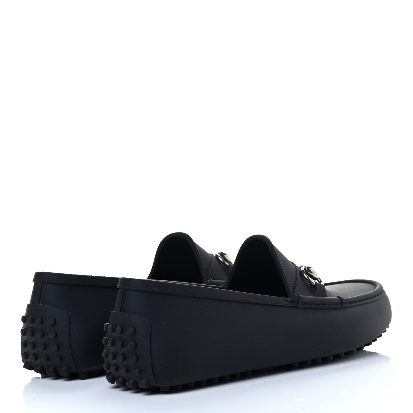 Rubber Mens Horsebit Driver Loafers 8 Black