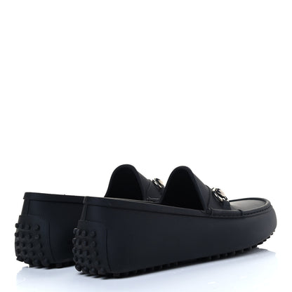 Gucci Rubber Mens Horsebit Driver Loafers 8 Black 3 of 6
