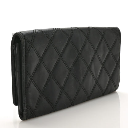 Chanel Lambskin Quilted Large Diamond CC Flap Wallet Black 3 of 9