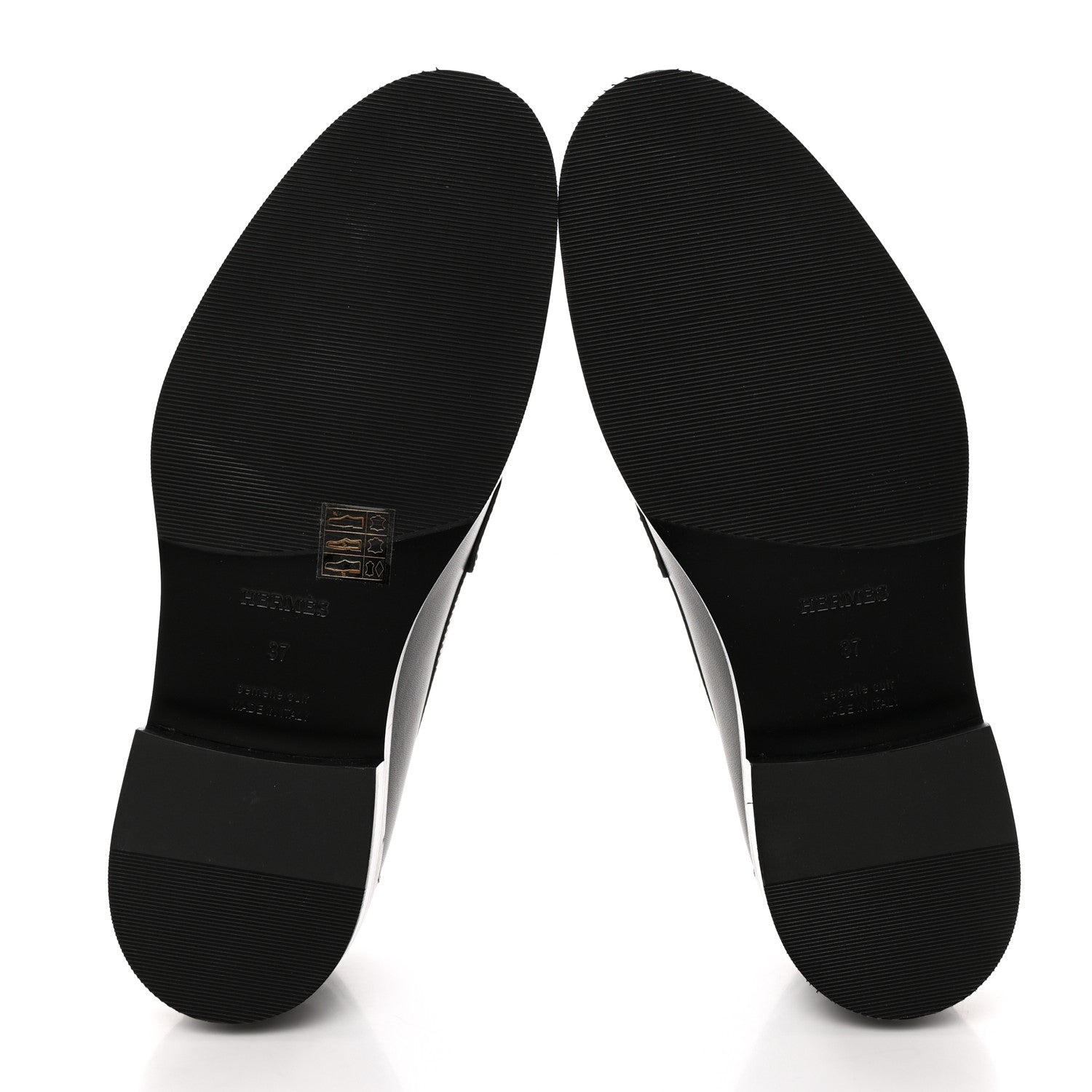 Hermes Calfskin Womens Hot Loafer 37 Black 5 of 9