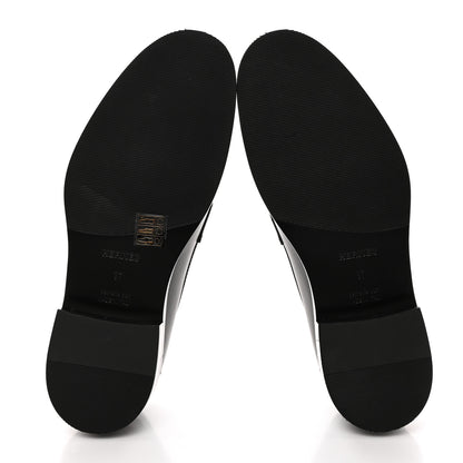 Hermes Calfskin Womens Hot Loafer 37 Black 5 of 9