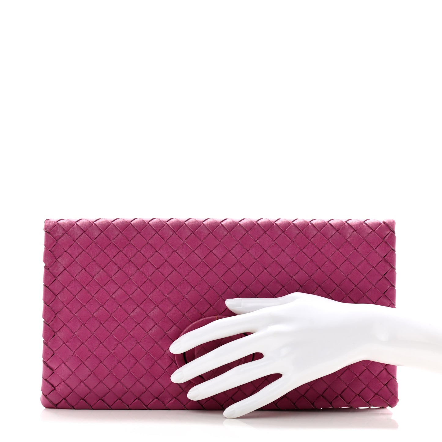 Nappa Intrecciato Turnlock Clutch Ametiste
