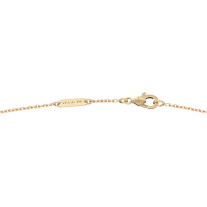 Van Cleef & Arpels 18K Yellow Gold Black Onyx Vintage Alhambra Pendant Necklace 4 of 5