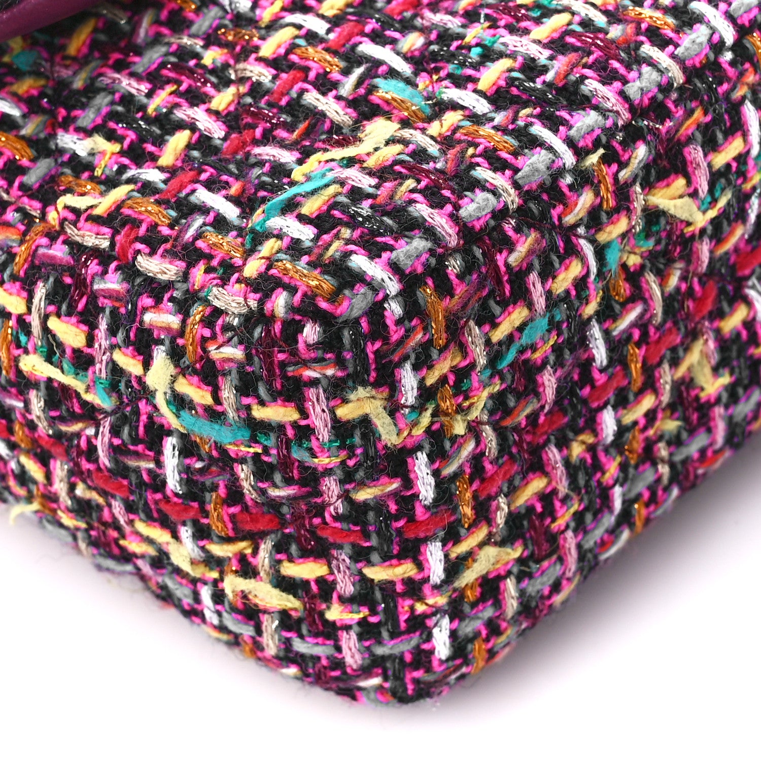 Chanel Tweed Quilted Mini Rectangular Flap Pink Multicolor 10 of 13