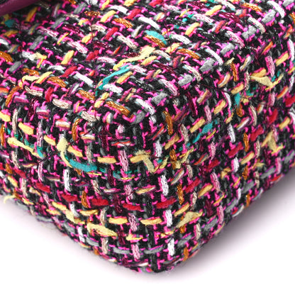 Chanel Tweed Quilted Mini Rectangular Flap Pink Multicolor 10 of 13