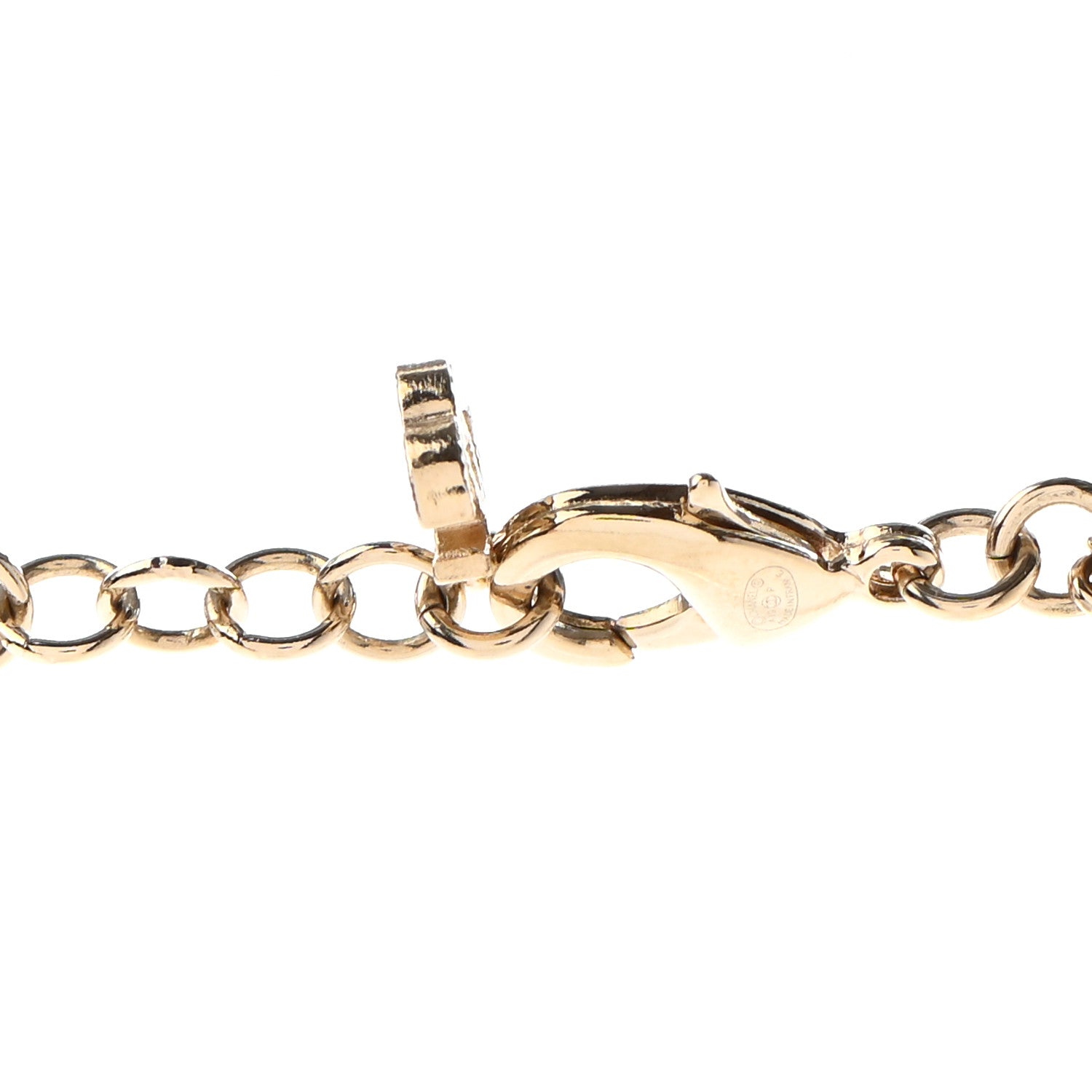 Chanel Resin Pearl Beaded Logo Chain Choker Green White Pink 4 of 5