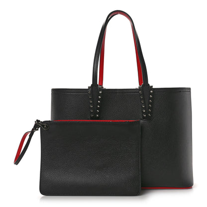 Christian Louboutin Calfskin Empire Spikes Small East West Cabata Tote Black 3 of 12