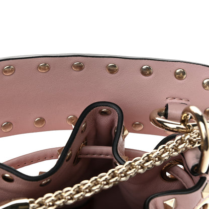 Valentino Garavani Lambskin Mini Rockstud Spike Bucket Bag Water Rose 11 of 12