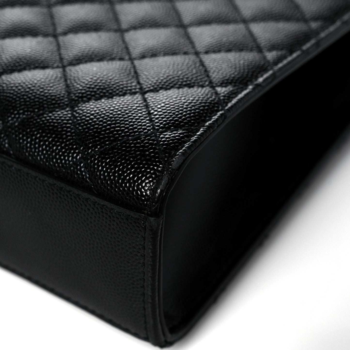 Grain De Poudre Textured Mixed Matelasse Large Triquilt Monogram Satchel Black