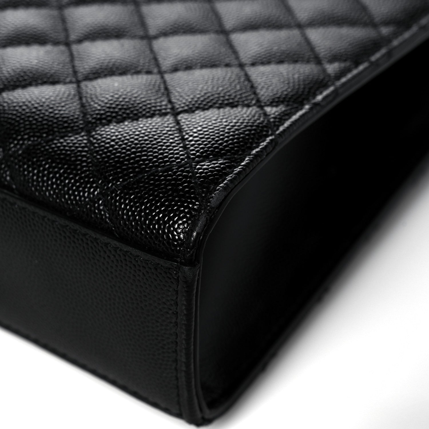 Saint Laurent Grain De Poudre Textured Mixed Matelasse Large Triquilt Monogram Satchel Black 15 of 18