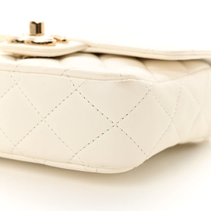 Chanel Lambskin Resin Quilted Mini Heart Square Flap White 10 of 11